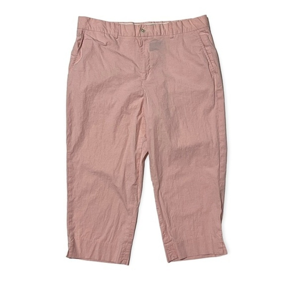 Ralph Lauren Sport Pink Gingham Cropped Pants Womens 12 Preppy Straight Leg